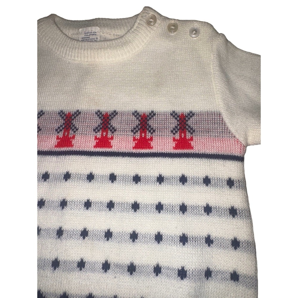 Vintage 1970's Lyttle Angel Originals Windmill Sweater Cottage Core 3-6M Boy - Picture 3 of 13
